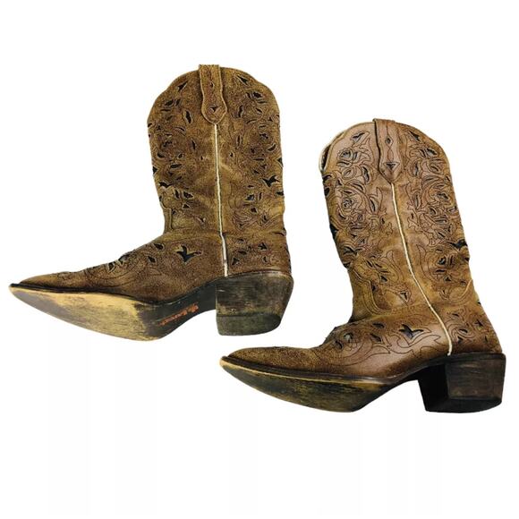 Laredo Mid Calf Womens Cowgirl Western Pointed Upper Balance Leather Boots 6M - Picture 4 of 15